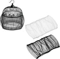 Bird Cage Seed Catcher, Bird Cage Net Cover Seeds Guard, Universal Birdcage Accessories, Black/White, Circumference 55.1"-70.9", Height 11.8" for Parrot Cockatiel Enclosures