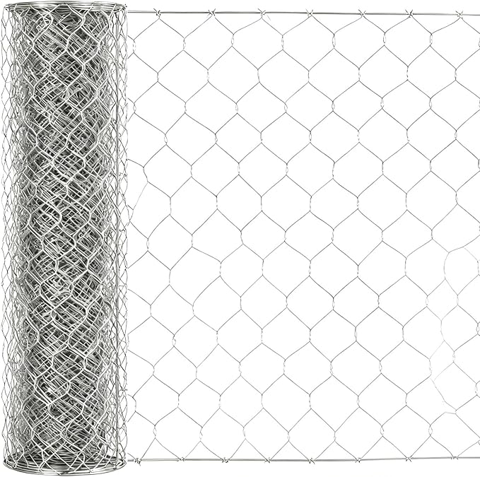 Wire Mesh Roll for Poultry Cages 36IN x50FT- Heavy Duty Fencing Net for Farm Garden Animal Plant Protection, Chicken Wire Fence, Easy to Install Fencing for Rabbits, Birds, Vegetables (Hexagon)