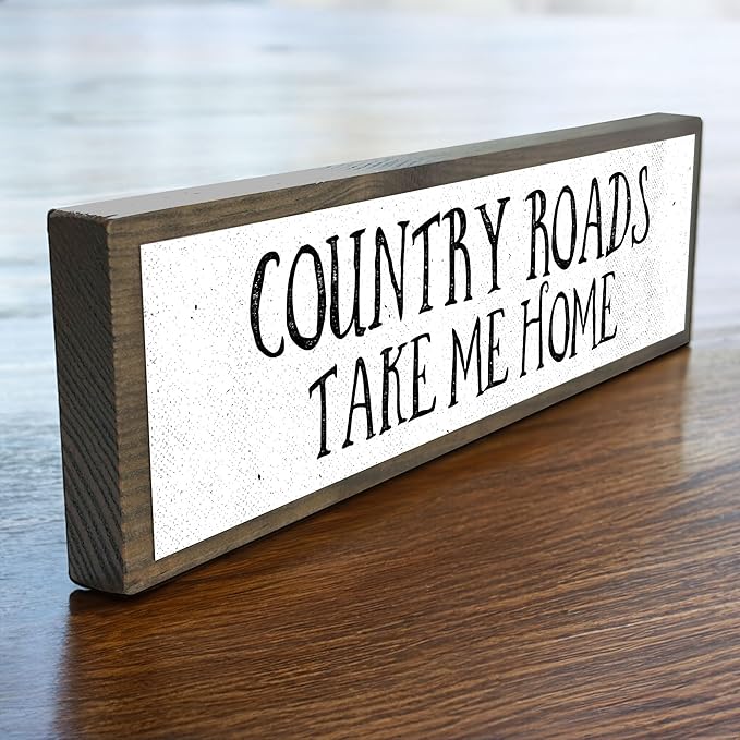 Wood & Metal Southern Sign – Weatherproof Indoor Outdoor Wall Decor – Rustic Charm with "Country Roads Take Me Home" – Gift-Wrapped & Ready to Give