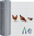 Chicken Wire Fencing Hardware Cloth 1/2 inch 19 Gauge Rust-Resistant Mesh Roll with Snips/Gloves for Chicken Coop/Vegetable/Garden/Plants/Poultry Enclosures/Tree/Gutter Guards 16 inch x 50 ft