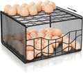 Egg Basket for Gathering, 2 Tier Large Fresh Egg Collecting Holder with Slide Tray, Holds 36 + 100 Eggs, Metal Wire Farm Eggs Storage Rack for Countertop, Chicken Duck Easter EGG, Fruit