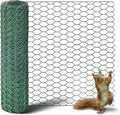 Chicken Wire for Floral Arrangements 15.7 x 157 in, Green PVC Coated Hexagonal Netting, Rust-Proof Garden Fence for DIY Crafts & Plant Protection, Ideal for Florists, Crafters & Gardeners