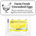 120 Chicken Egg Carton Labels Stickers | White | Farm Fresh Eggs | 4 6 12 15 18 30 48 50 Count - Basket Box Container Extra Organizer Farm Supplies, 66mm x 26mm