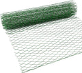SATINIOR Chicken Wire Fencing 13.7 x 80 Inches Chicken Wire Frame Mesh for Floral Arrangements Fence Garden Poultry Netting Galvanized Hexagonal Metal Roll for Craft Work Garden (Green)