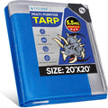 TICONN Heavy Duty Tarp Cover, Extra Thick Tarps Waterproof Tear and Rip Proof UV Resistant Tarpaulin with Reinforced Grommets and Edges (5.5 Mil, 20'×20')