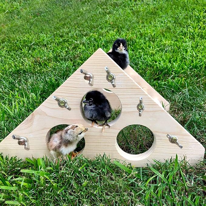Chicken Perch Wood Stand with Holes Chick Stand Trainning Perch Hen Roost bar for Chicks Poultry Swing Chicken Toy for Hens