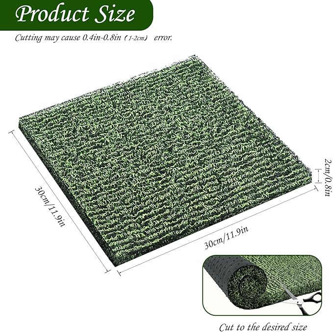 6 Pack Nesting Pads for Chicken Coop 12” x 12” Chicken Nesting Pads Washable Plastic Nesting Box Pads Chicken Coop Accessories for Chicken Hen Box Laying Eggs (Green)