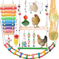 Chicken Toys for Coop 12PCS Set, KAKUNM Chicken Enrichment Toys，Including Xylophone, Swing Set, Mirror Toy, Flexible Ladder, Vegetable String Bag and Hanging Feeder, Coop Accessories for Hens