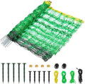 Electric Fence Netting, 49.6" H x 164' L, PE Net Fencing Kit with 14 Posts Double Spiked, Utility Portable Mesh for Sheep Goats Deer Hogs Dogs Lambs Used in Backyards Farms and Ranches, Green