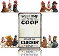 DIY Magnetic Attraction Design,Funny Chicken Tin Sign | chicken decor | Farmhouse Wall Decor, Rooster Kitchen & Bathroom Art,Metal Signs,Funny Gifts,8 * 12 Inch (Grayish Yellow)