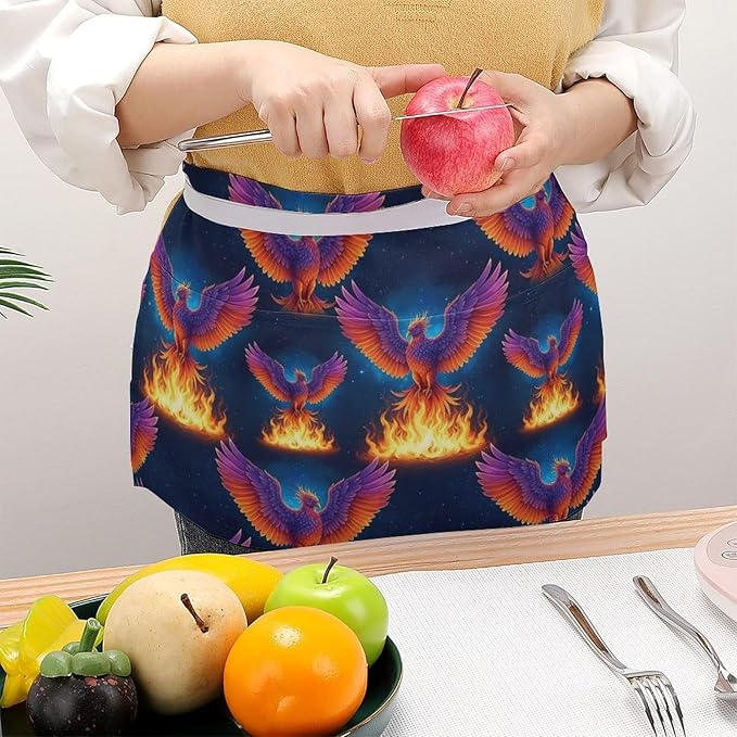 Short 3 Pockets Waist Waiter Waitress Half Apron Waterproof Chef Aprons