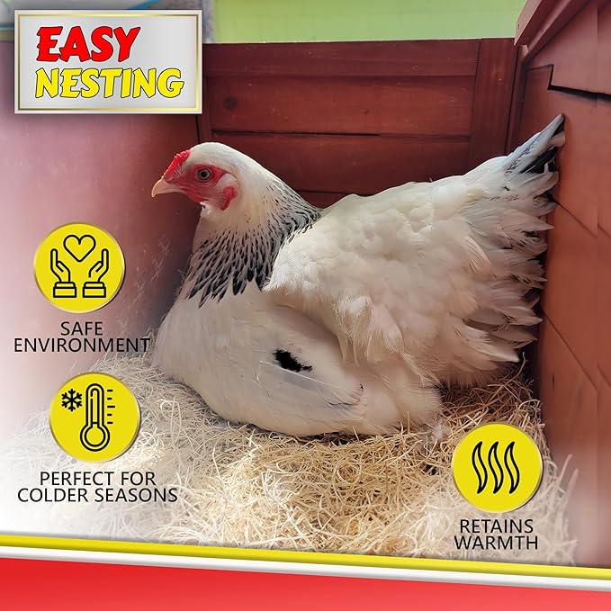 My Favorite Chicken Nesting Box Pads for Chickens - Accessories for Hens, Chicken Coops and Laying Eggs - Square Liners Fit in Your Coop - Natural Fiber Material Bedding Mats