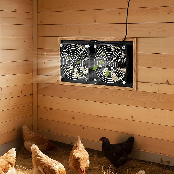 VEVOR Solar Powered Fan, 15W Solar Panel with 2 Fans, Adjustable Solar Panel Angle, 2668 RPM High-Speed, Flexible Installation, Fast Air Exchange for Greenhouse, Grow Tents, Chicken Coops, Shelters
