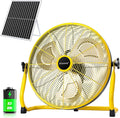 16" Large Solar Rechargeable Floor Fan for Home Outdoor Camping Gazebo Greenhouse Barn Poultry Pet House Cooling or Air Circulation