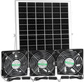 Solar 3 Fan Kit for Intake or Exhaust air, Weatherproofed Solar Powered Fans for Outside Chicken Coops, Greenhouses, Shed, Pet House Air Ventilation