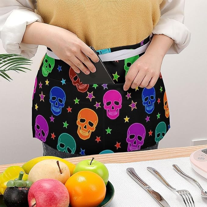 Unisex Half Waiter Waist Short Apron Waterproof Chef Works Waitress Aprons