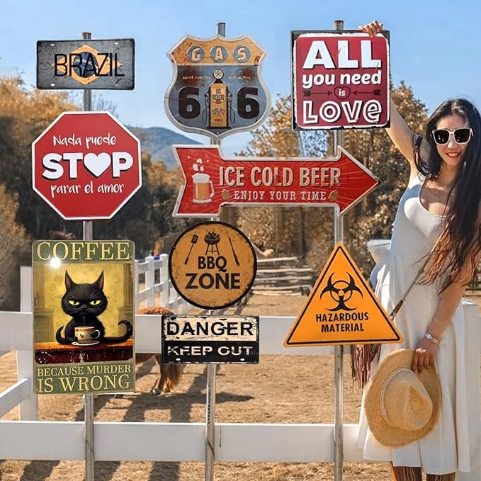 JOCASA Retro Black Cat Coffee Vintage Metal Tin Sign Kitchen Wall Decor- Because Murder Is Wrong Aluminum Metal Poster Sign for Cafe, Bar, Bedroom, Funny Signs Gift,12''x 8''