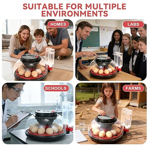 2nd Gen - 12 Egg Automatic Incubator, Two-Stage Humidity with Auto-Refill & Stable Temp Control, Auto Egg Turning, Candler, Real-Time Display for Hatching Chicken, Goose, Duck, Quail, Pigeon