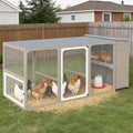 Large Chicken Coop with Run, Chicken Run with Waterproof Cover, Large Poultry Cage for Yard Farm Backyard Hen House, Duck Coop and Rabbit Run with Nesting Boxes, for 4-6 Chickens