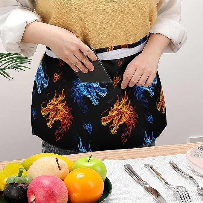 Short 3 Pockets Waist Waiter Waitress Half Apron Waterproof Chef Aprons