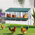4-Compartment Chicken Nesting Boxes with Legs and Cover, Metal Nesting Boxes with Removable Tray