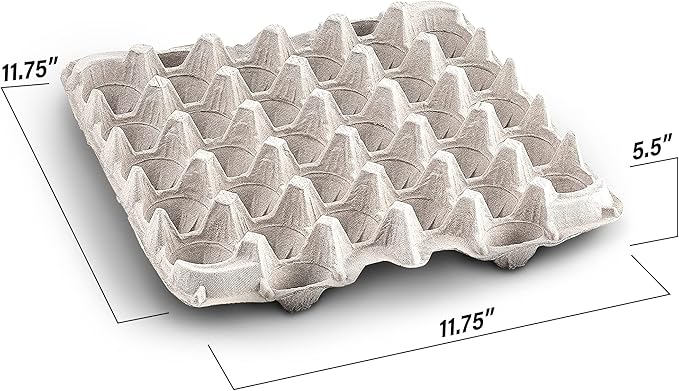 MT Products Pulp Fiber Egg Flat Cartons Holds 30 Eggs - Egg Crate for Chicken Farm (Pack of 15) - Made in the USA