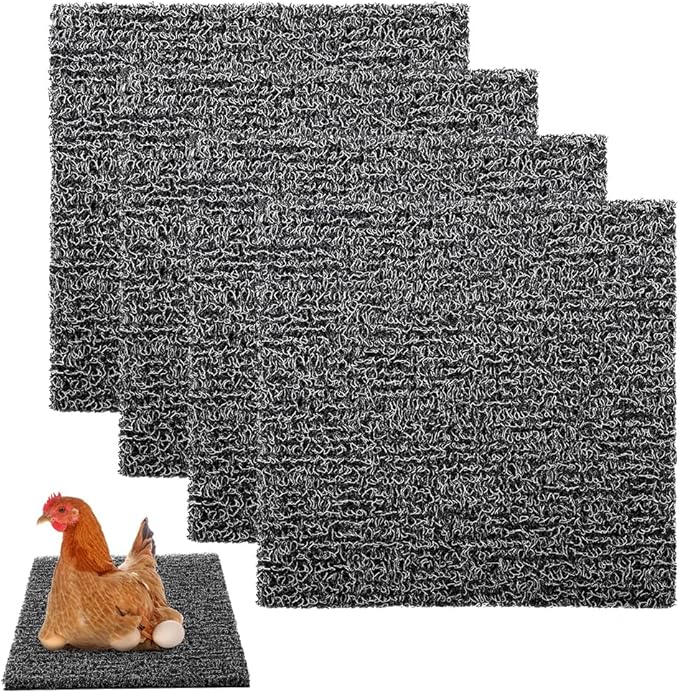 4 Pack Nesting Pads for Chicken Coop, 12"x12" Chicken Nesting Box Pads for Laying Eggs, Washable Nest Box Pads for Chicken Hen Small Pets on Garden Lawn Indoor Outdoor (Grey)