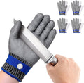 ZEEGO ANSI A9 Cut Resistant Glove, Food Grade Stainless Steel Mesh Metal Glove, Suitable for Mandoline, Kitchen Cooking,Butcher Meat Cutting and Oyster Shucking(5 Pairs,Large Size)
