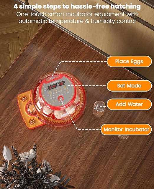 8-18 Chinken Incubators for Hatching Eggs with Automatic Egg Turning and Humidity Control Automatic Water Refill,Egg Candler Nature Right 360 Incubator Duck Quail Chick Turkey Hatching Incubator