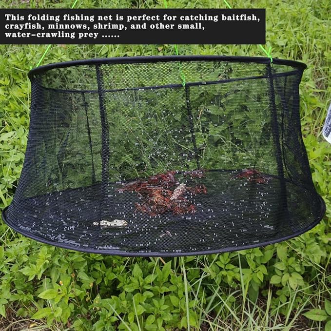 Drasry Fishing Net Trap for Bait Minnow Shrimp Crayfish Foldable Fish Crawdad Lobsters Cast Net Collapsible