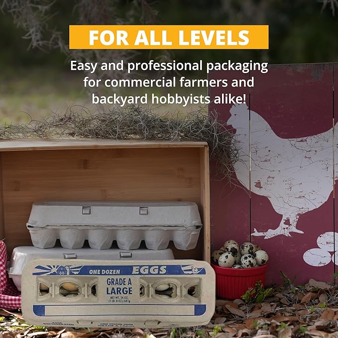Stromberg's Grade A Large Printed Egg Cartons, Biodegradable and Eco-Friendly, Made From Recycled Materials, With Educational Prints for Safe Handling Instructions and Nutrition Facts, 4,500 Pack
