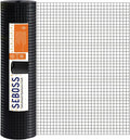 SEBOSS Black Hardware Cloth 1/2 inch 72 x 100 ft 19-Gauge, Vinyl Coated Wire Mesh Roll Chicken Wire Mesh Chicken Wire Fencing Wire Fence Roll Garden Fencing Welded Wire Hardware Mesh