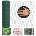 Chicken Wire for Floral Arrangements, Garden Poultry Netting 18 × 240 Inch Galvanized PVC Coated 0.75in Hole Size Hexagonal Wire Garden Fence for Chicken Coop Barrier Rabbit Cage,Green