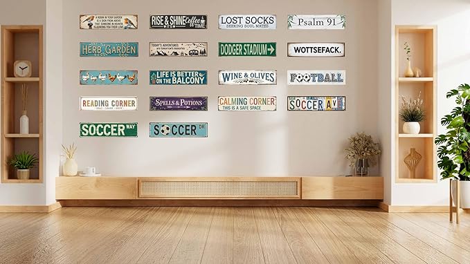 Soccer Dr Metal Sign 4x16in Rustic Sports Plaque for Office Wall Decor Coach Gift