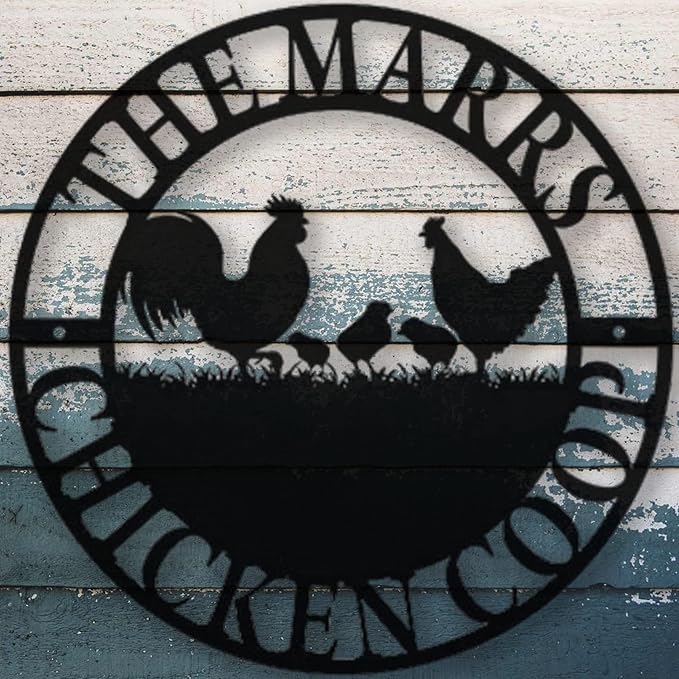 Custom Hen House Metal Sign Personalized Chicken Coop Nameplate Rustic Farm Barnyard Plaque Backyard Poultry Wall Hanging Art Homestead Gifts for Farmers Chicken Keepers and Farmhouse Decor Lovers