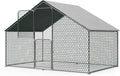 UDPATIO 2 PCS Large Walk in Chicken Coop Run House, Heavy Duty Metal Outdoor Enclosure w/Cover for 10-15 Chickens, Ducks, Rabbits - Predator Proof Poultry Pen Habitat Hutch