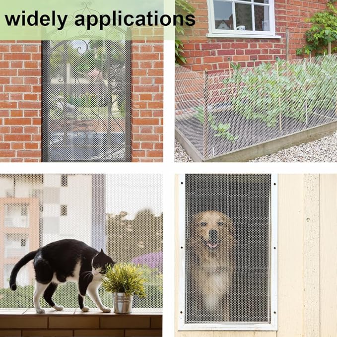 Plastic Chicken Wire Mesh Fence 15.7in x 65.6ft- Garden Fencing Poultry Fences-Animal Barrier for Dogs-DIY Crafting Mesh Netting Outdoor Indoor Use