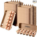 Sieral 100 Pcs Paper Egg Cartons Bulk for Chicken Eggs Blank Pulp Fiber Egg Tray Holder Reusable Empty Storage Containers for Farm Market Kitchen Camping Picnic DIY(12 Count)
