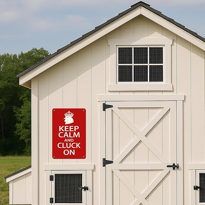 8x12 Inch Aluminum Chicken Coop Signs - Funny Outdoor Chicken Signs for Coop, Chicken Coop Accessories Farmhouse Kitchen Decor, Vintage Wall Decor, Funny Gifts for Chicken Owners, Home & Kitchen Decor Accessories