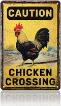 Funny Chicken Signs Chicken Crossing Aluminium Sign Metal Chicken Signs Decor Home Ktichen Farm Are Wall 12x16 Inch Vintage Chicken Signs For Coop Metal Tin Signs Poster