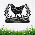 Personalized Chicken Coop Signs, Metal Funny Farm Decor, Chicken Coop Accessories, Metal Outdoor Wall Art, Custom Hen House Sign, Rustic Farmhouse Wall Decor for Farm Yard Garden Color03
