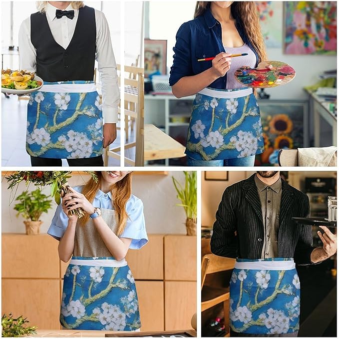 Unisex Half Waiter Waist Short Apron Waterproof Chef Works Waitress Aprons