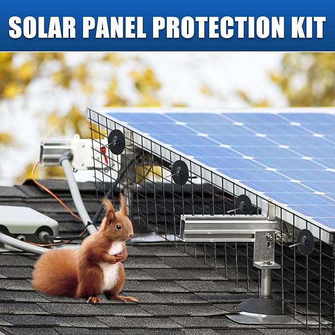 6in x 50FT Solar Panel Bird Mesh Black PVC Coated Steel Solar Panel Bird Guard Proofing Prevents Birds, Pigeons, and Critter Guard from Getting Under The Solar Panels