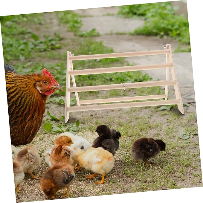ibasenice Wooden Chicken Perch Stand for Chicks Safe Secure Roosting Bar for Poultry Easy Maintenance Detachable Design Enrichment Toy for Chicken Coop