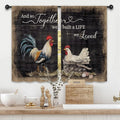 Rooster Chicken Kitchen Curtains 27.5W x 39L Inch Rustic Farmhouse Coutry Rural Quotes Rod Pocket Short Small Window Treatment Drapes Decor 2 Panels