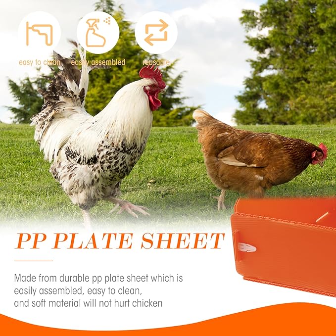 6 Pack Chicken Nesting Boxes for Laying Eggs for Hens Ducks and Poultry, Orange