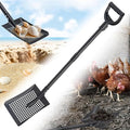 Beach Sifter Sand Scoop for Treasure Hunting, 47" Adjustable Metal Sand Sifter Shovel with Comfort Grip, High Sides for Shells & Relics