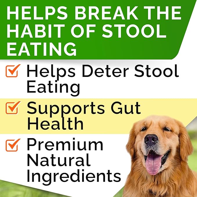 STRELLALAB No Poo Chews for Dogs - Coprophagia Deterrent for Dogs - No Poop Eating - Digestive Enzymes - Gut Health Support - Stop Eating Poop - 180Ct Poultry Liver