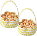 2 Pieces Egg Basket Mini Egg Collecting Bags Gathering Basket with 7 Pouches for Easter Farmhouse Chicken Hen Duck Goose Housewife Garden Transporting Storage, 8 x 2.6 Inch(Pretty)