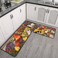 Roszwtit Farmhouse Kitchen Rugs and Mats Set of 2, Farm Rooster Kitchen Mat, Seasonal Holiday Cooking Sets Washable Non-Slip Floor Mats for Home Kitchen Decor - 17x29 and 17x47 Inch